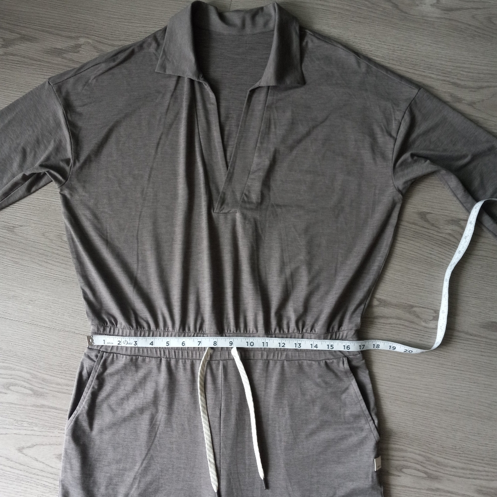 Vuori Lux Intentions Wide Leg Jumpsuit Smoke Heather L - Picture 10 of 15